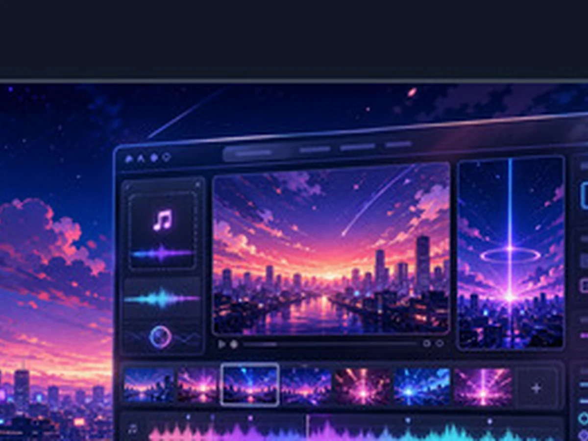 Anime Music Video Maker preview interface